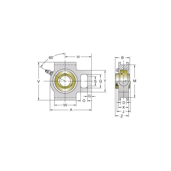 SINGLE ROW BALL BEARING, 1-3/4'' ZINC WIDE SET SCREW NICKEL WIDE SLOT TAKE-UP